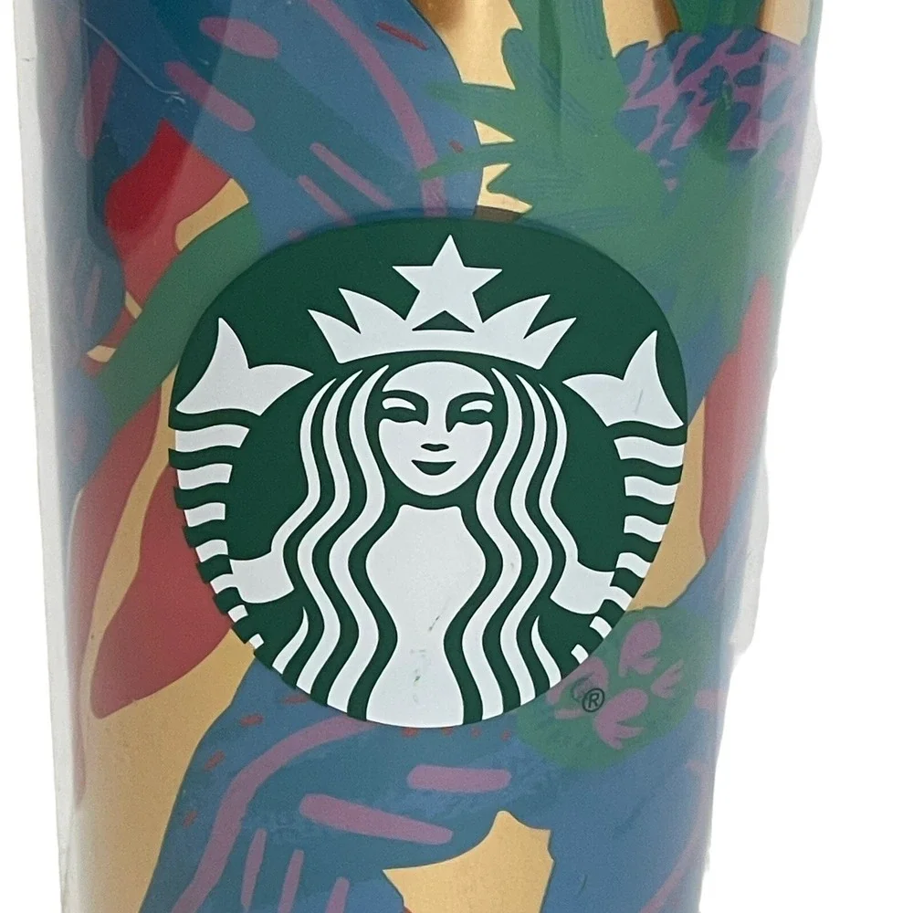 Starbucks Summer 2022 Forest Dream Aqua Terra Floral 24oz Tumbler Cold Cup (NEW)